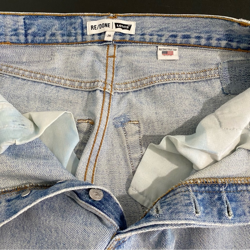 Y2K Re/Done Levi’s Leandra 501 Ripped Butt Jeans Size 26 Flare Cropped Rare HTF - Picture 14 of 16